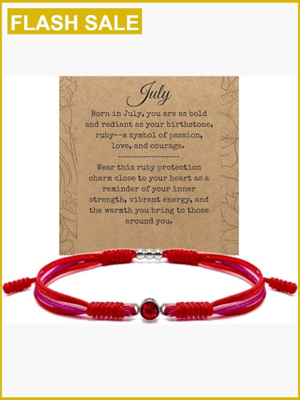 Handmade Birthstone Bracelet, Surfer String Wrap Adjustable 7.5-11in